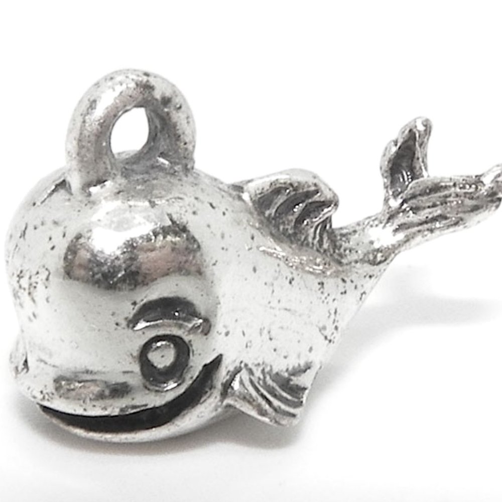 Vintage & Genuine Solid 925 Whale Charm Pendant